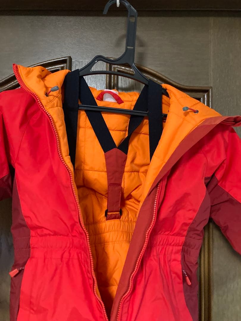 mont-bell 子供用ジャンプスーツ スノーウェア100 赤