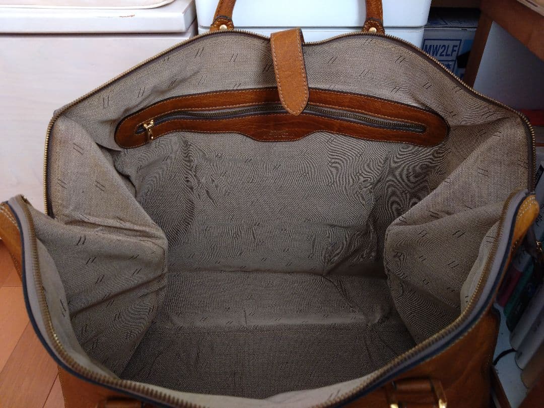 GOLD/PFEIL ブラウンレザーボストンバッグ