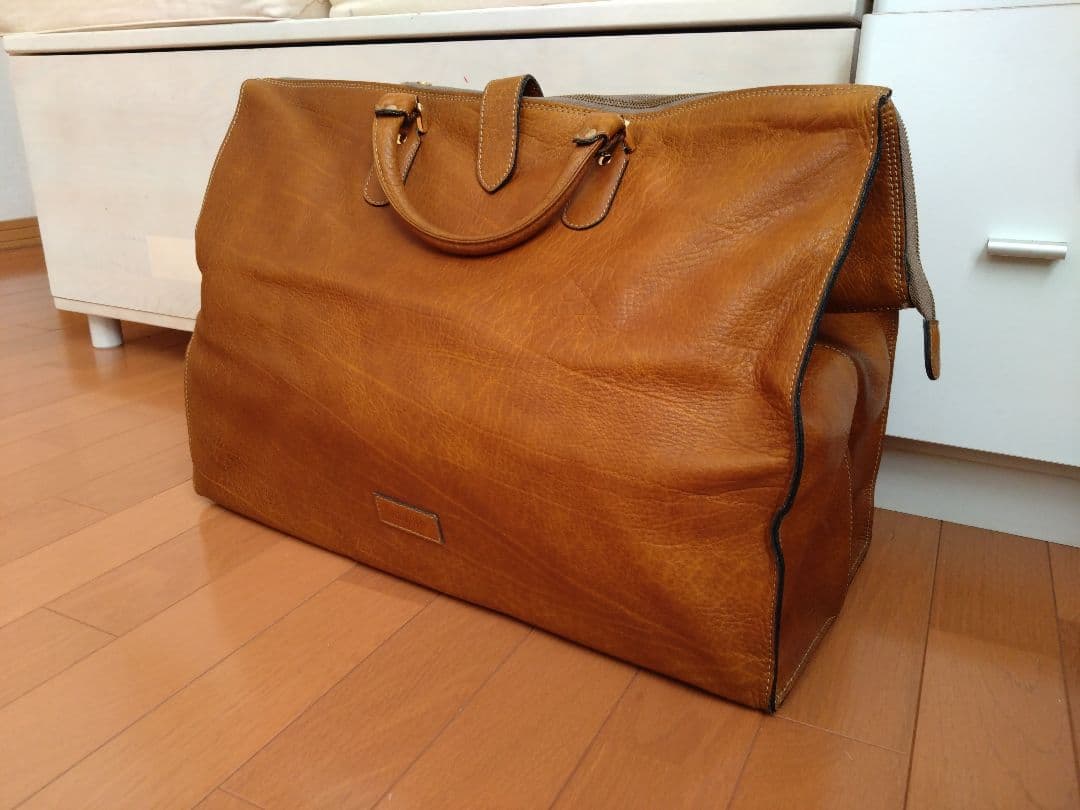 GOLD/PFEIL ブラウンレザーボストンバッグ