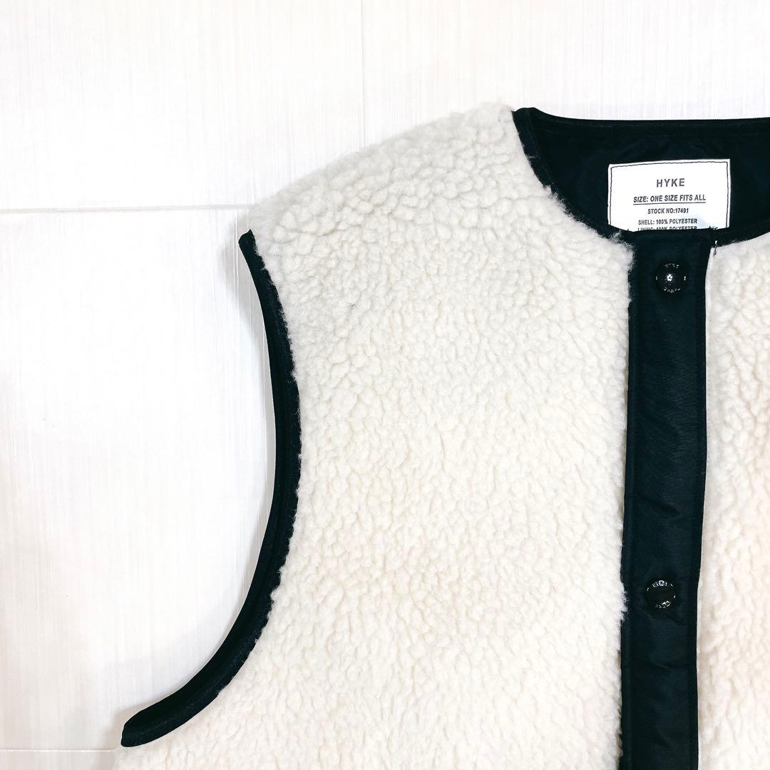 タグ付き✨24AW HYKE FAUX SHERING VEST ボアベスト
