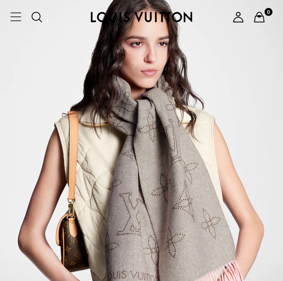 マヒナ・モノグラム パターン グレー マフラー