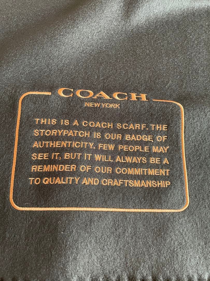 【最終価格】【新品】COACH コーチ カシミア エンブロイダード 黒マフラー