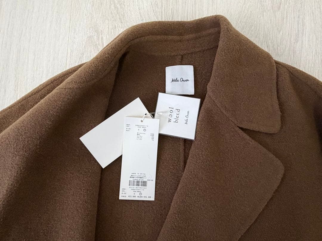 ミラオーウェンwoolコクーンシルエットピーコート★１/M