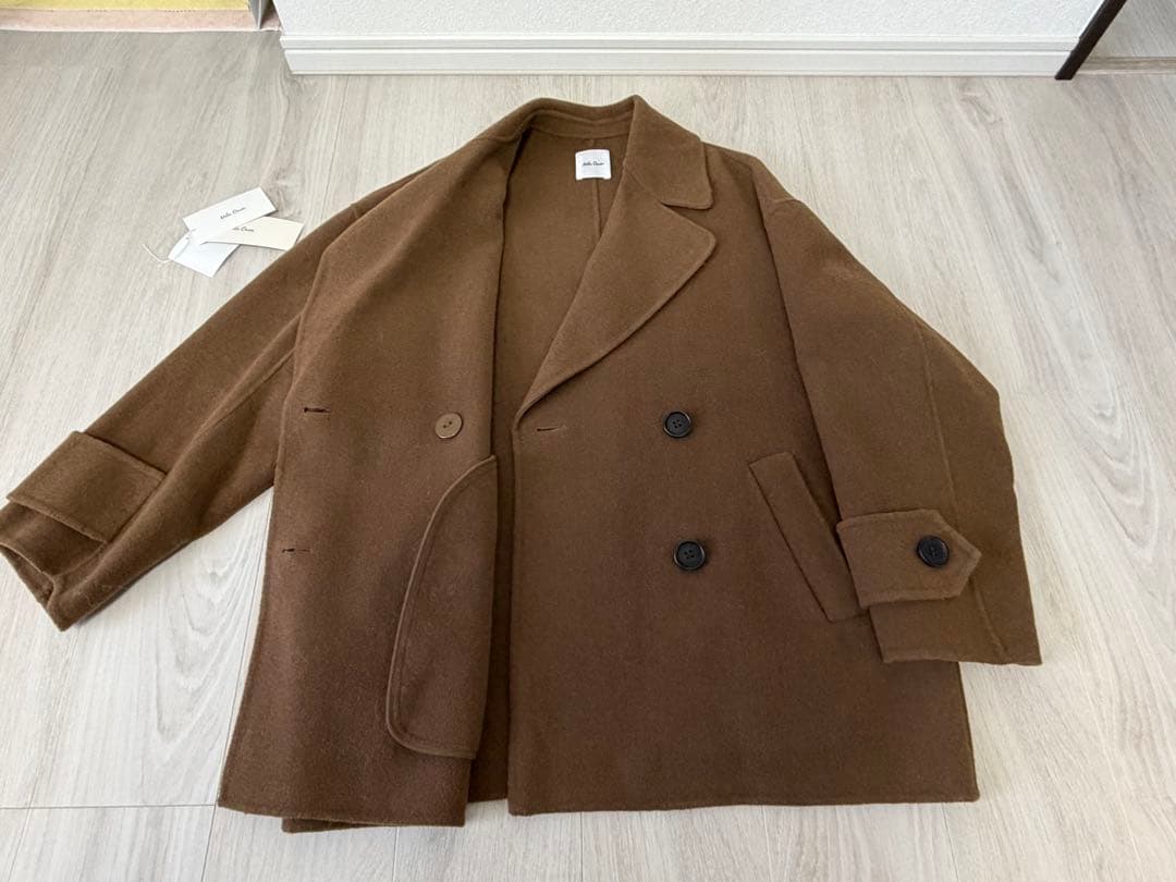 ミラオーウェンwoolコクーンシルエットピーコート★１/M