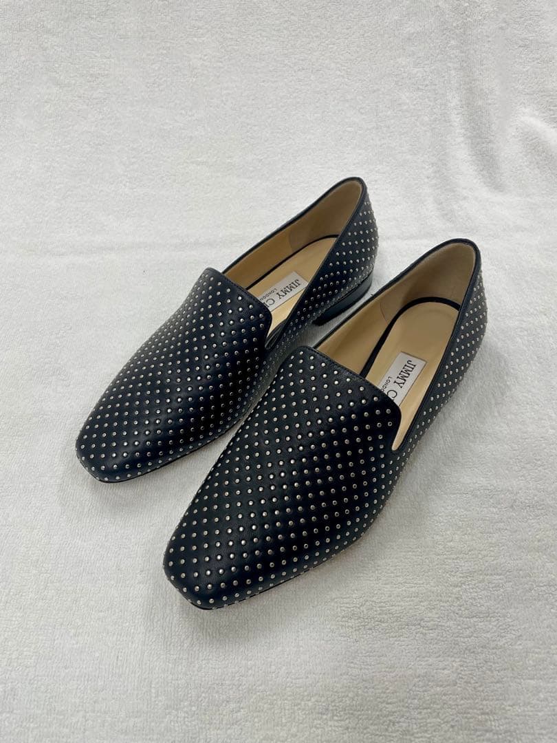 み*に様 Jimmy Choo スタッズ付き パンプス ローヒール 37 1/2