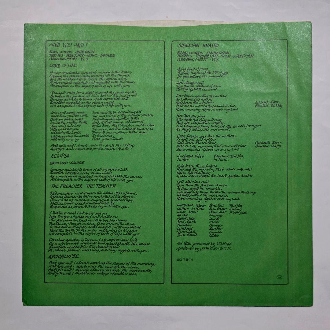 希少高音質 イエス / Close To The Edge USオリジナル盤初期