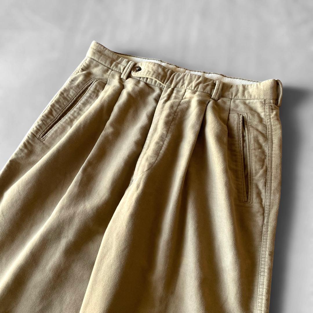 90s Giorgio Armani モールスキン ツータック チノパンツ 50