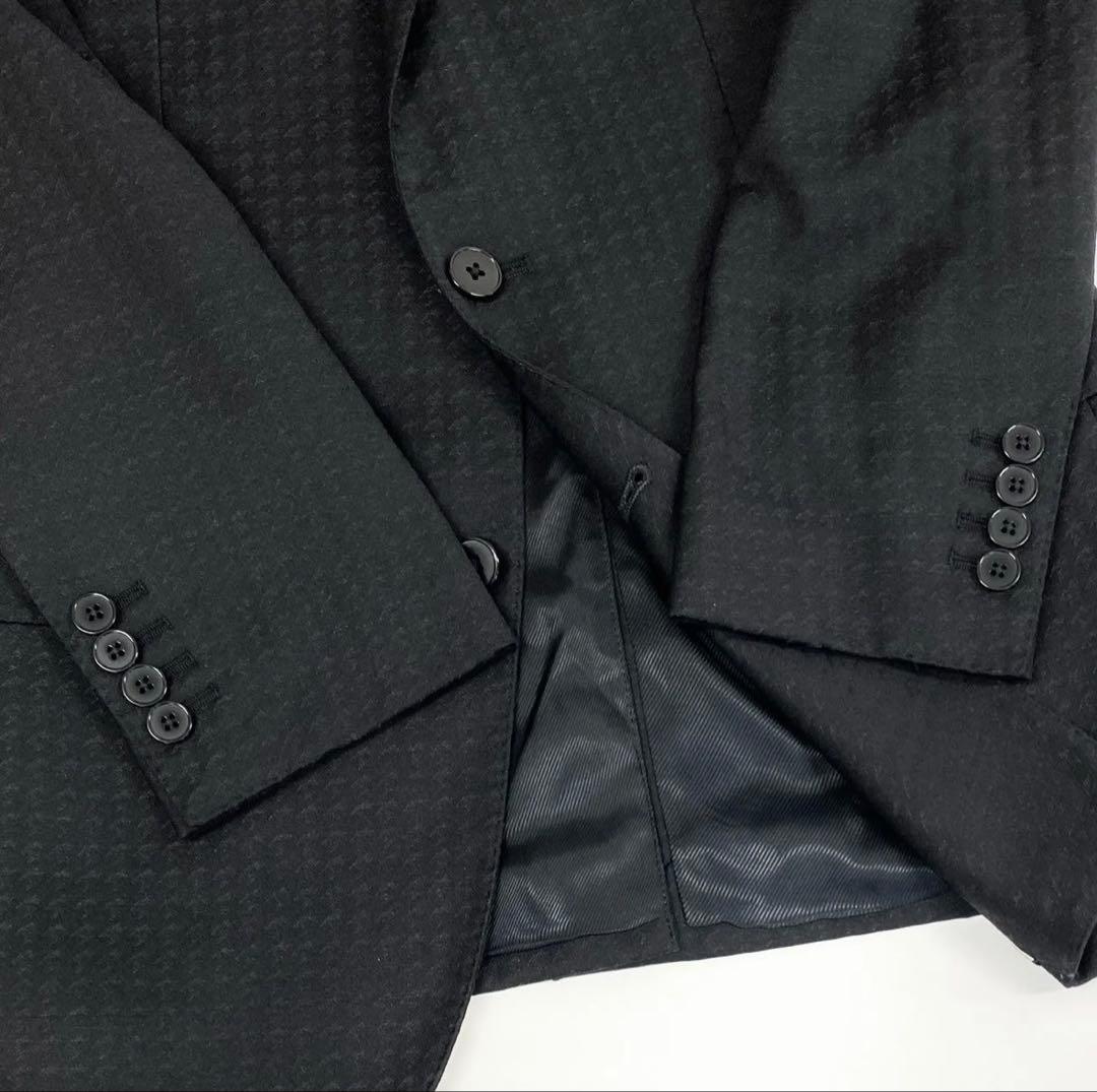 《美品》DOLCE＆GABBANA 3ピーススーツ　千鳥格子44サイズ ブラック