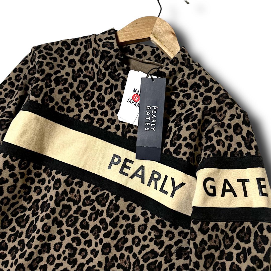 1 新品 定価2万 パーリーゲイツ レオパード ハイネックシャツ ヒョウ柄