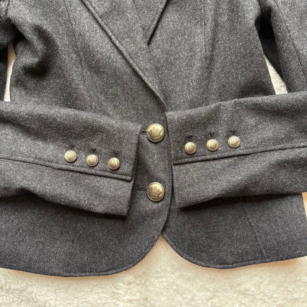 バーバリー テーラードジャケット 38 バーバリーチェック 金属ボタン ウール