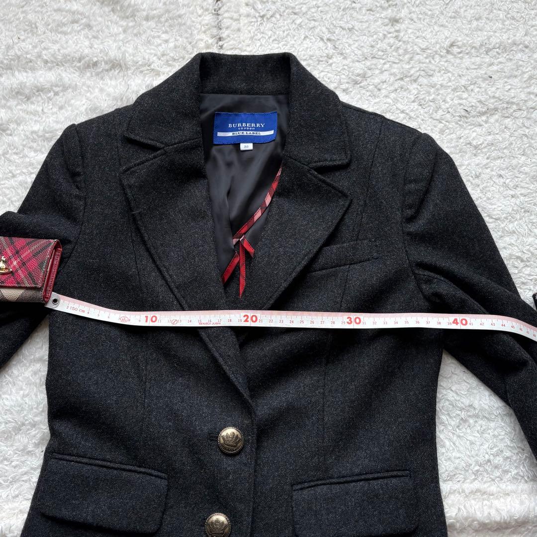 バーバリー テーラードジャケット 38 バーバリーチェック 金属ボタン ウール