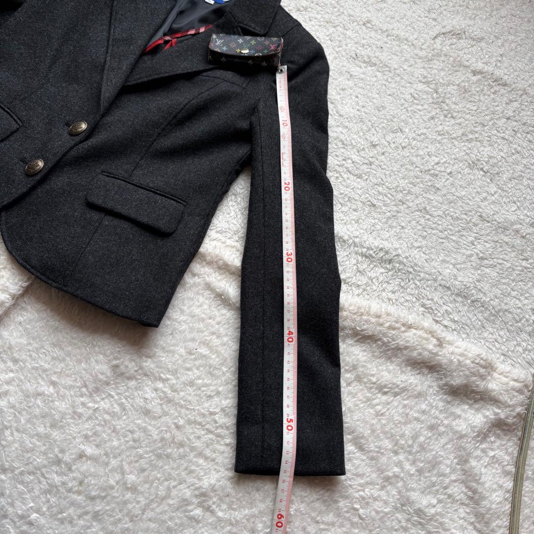 バーバリー テーラードジャケット 38 バーバリーチェック 金属ボタン ウール