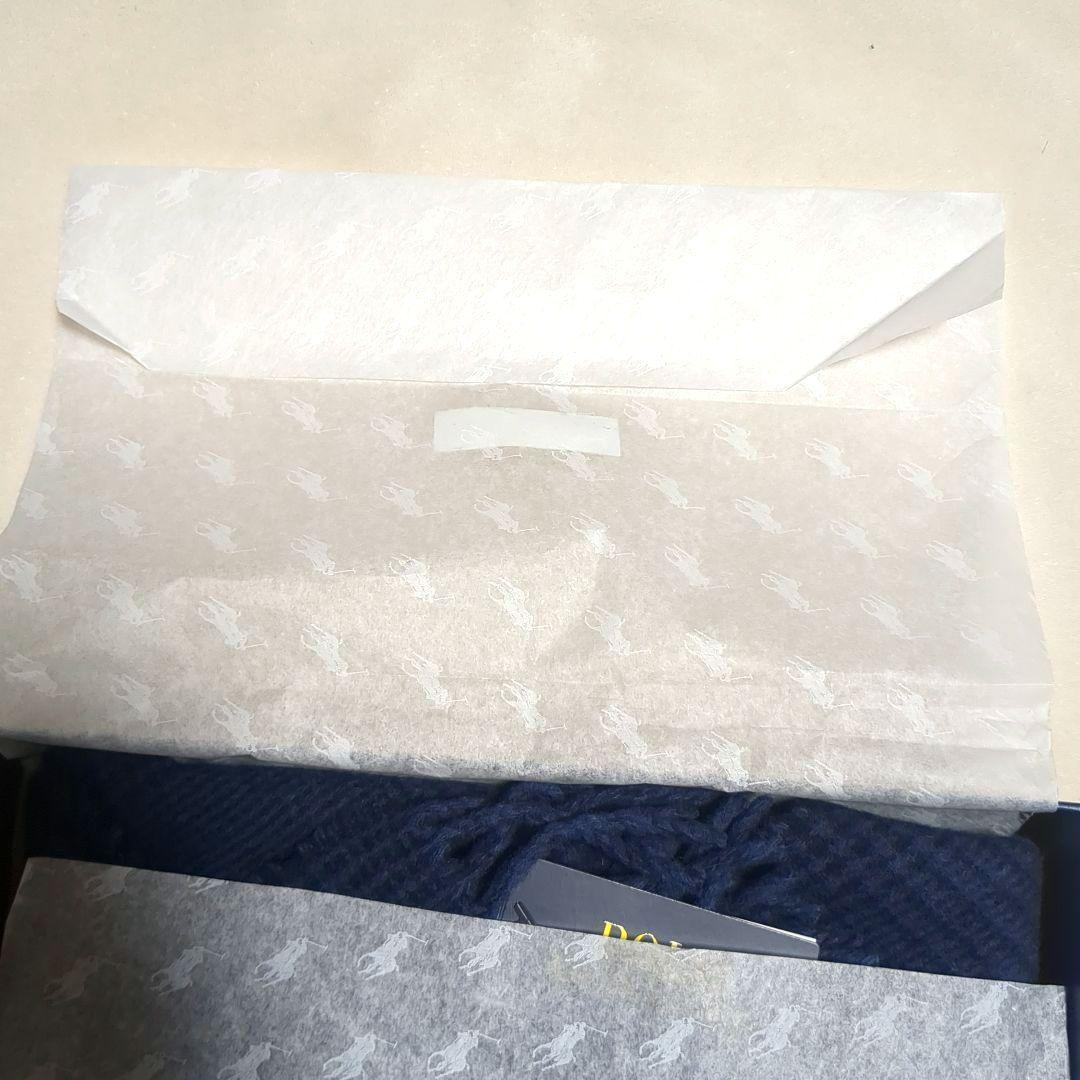 【新品】Ralph Lauren マフラー ネイビー リバーシブル イタリア製