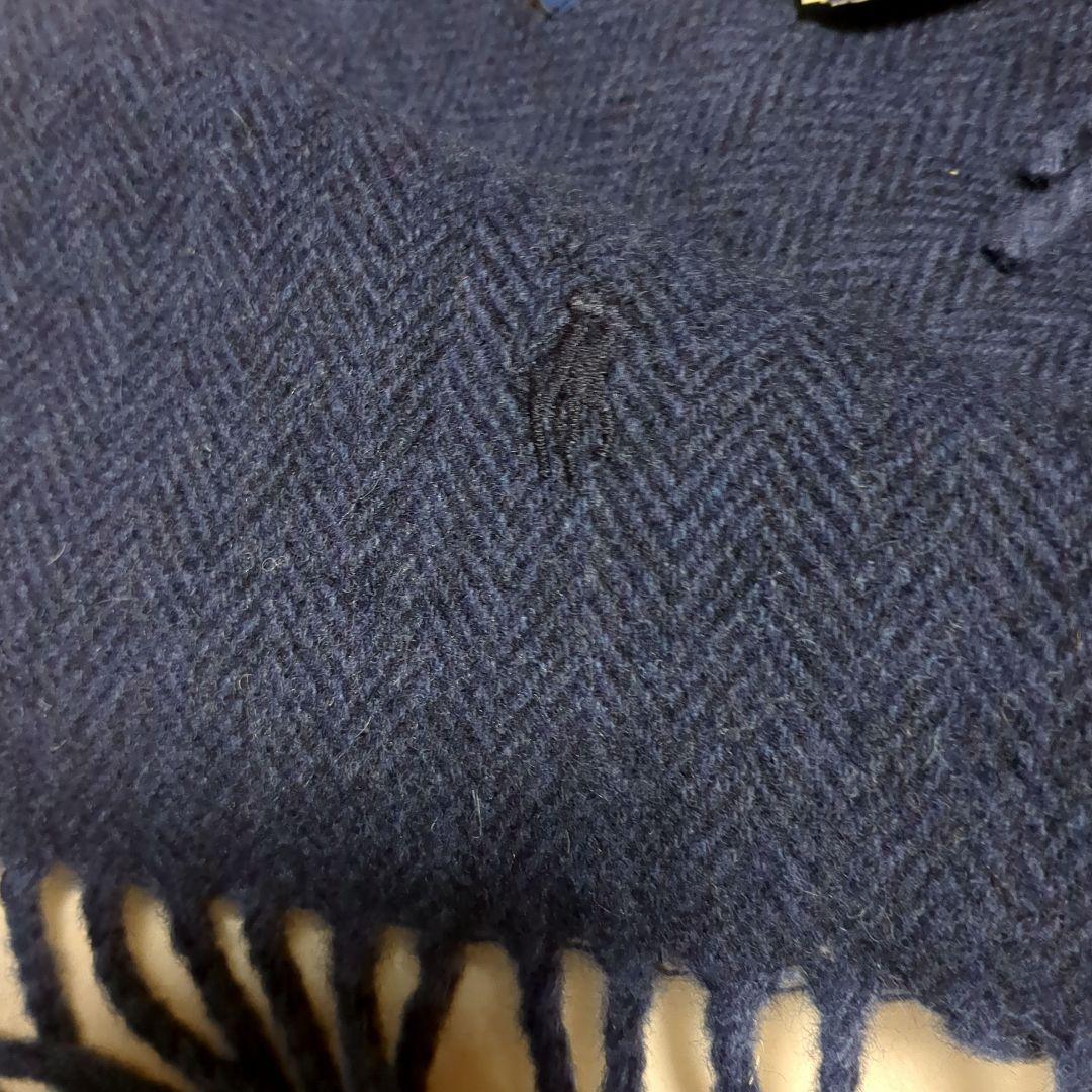 【新品】Ralph Lauren マフラー ネイビー リバーシブル イタリア製