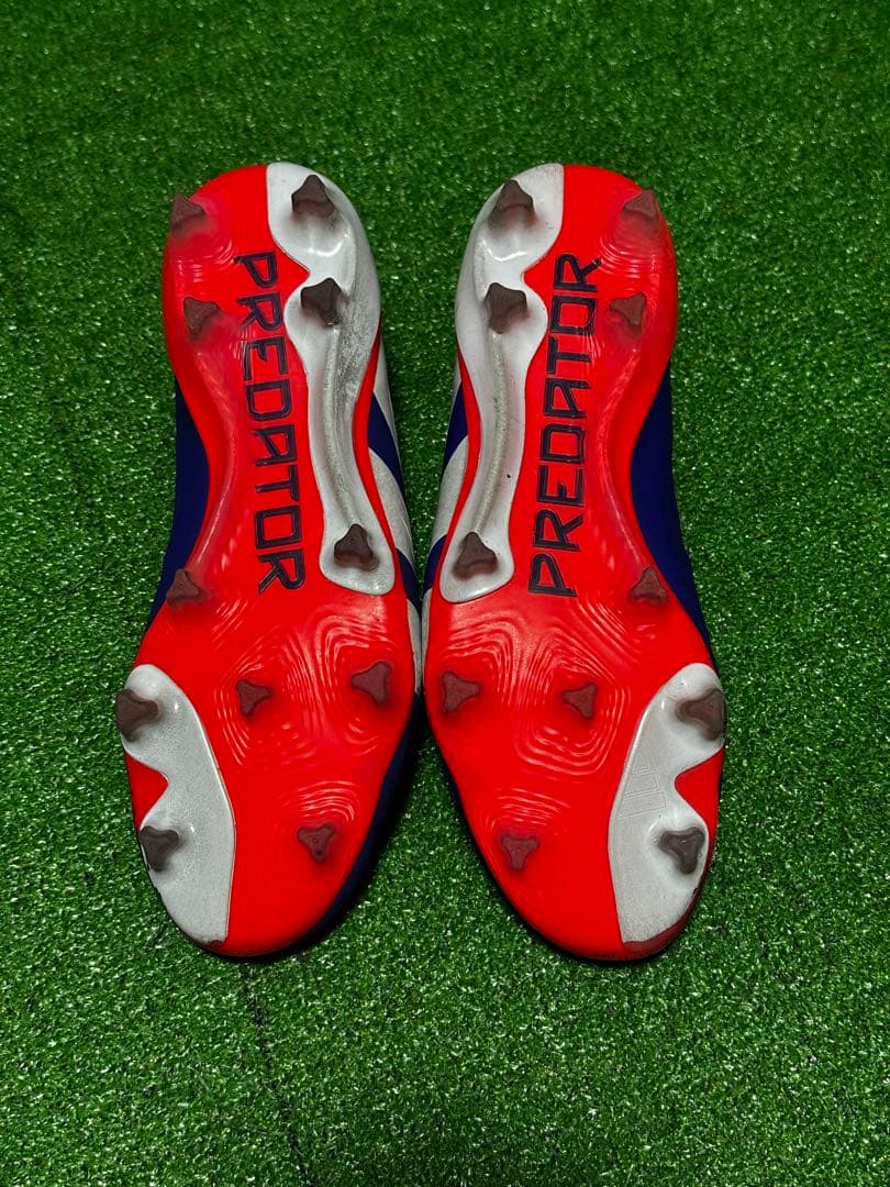 adidasプレデター FG サッカースパイク 青赤 使用少 美品 24.5cm