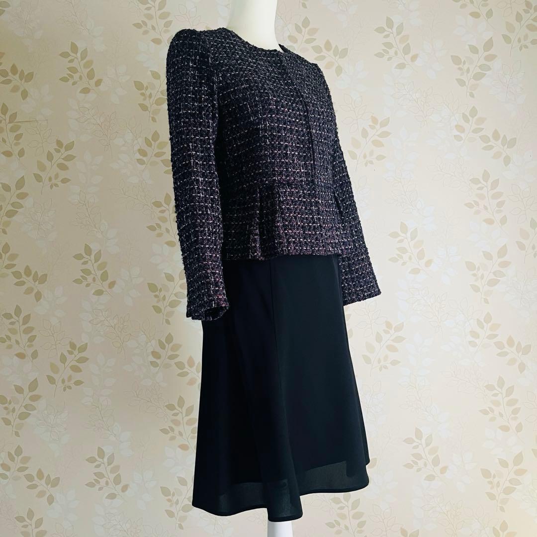 【ANAYI】華やかセットアップ　ノーカラージャケット３６＆フレアスカート７