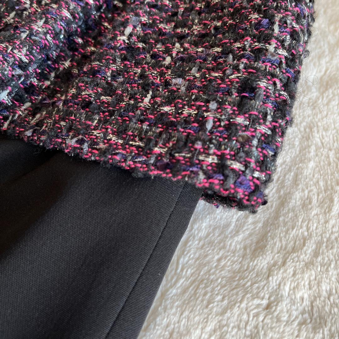 【ANAYI】華やかセットアップ　ノーカラージャケット３６＆フレアスカート７