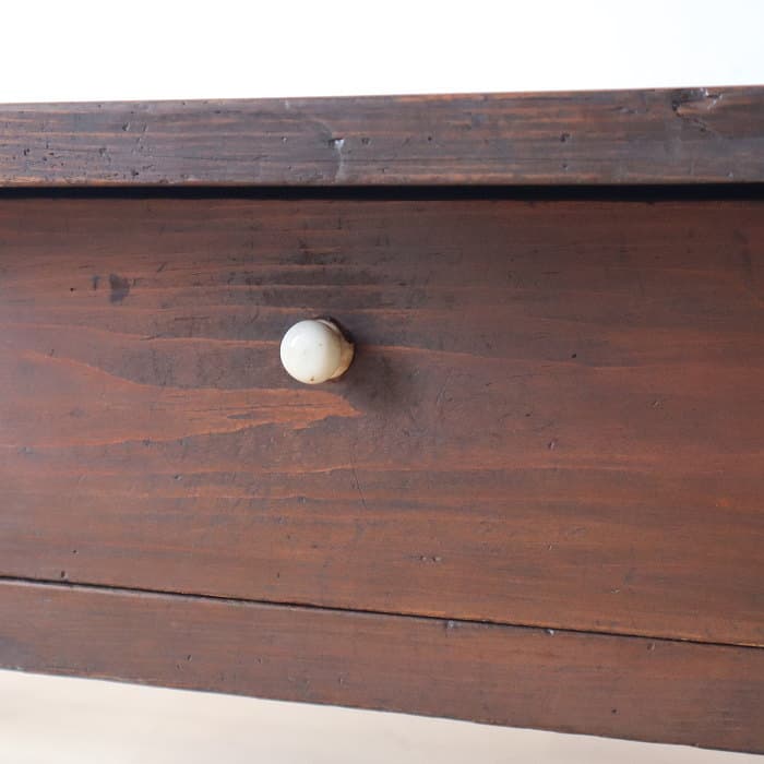 アンティーク 引き出し2杯 スギ材 文机 古家具 無垢材 ダークブラウン