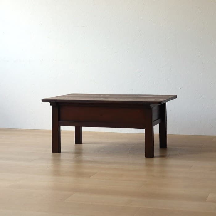 アンティーク 引き出し2杯 スギ材 文机 古家具 無垢材 ダークブラウン