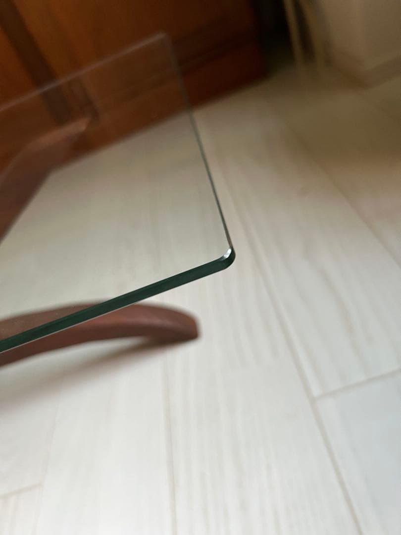 ビンテージ　ガラス天板 カフェテーブル