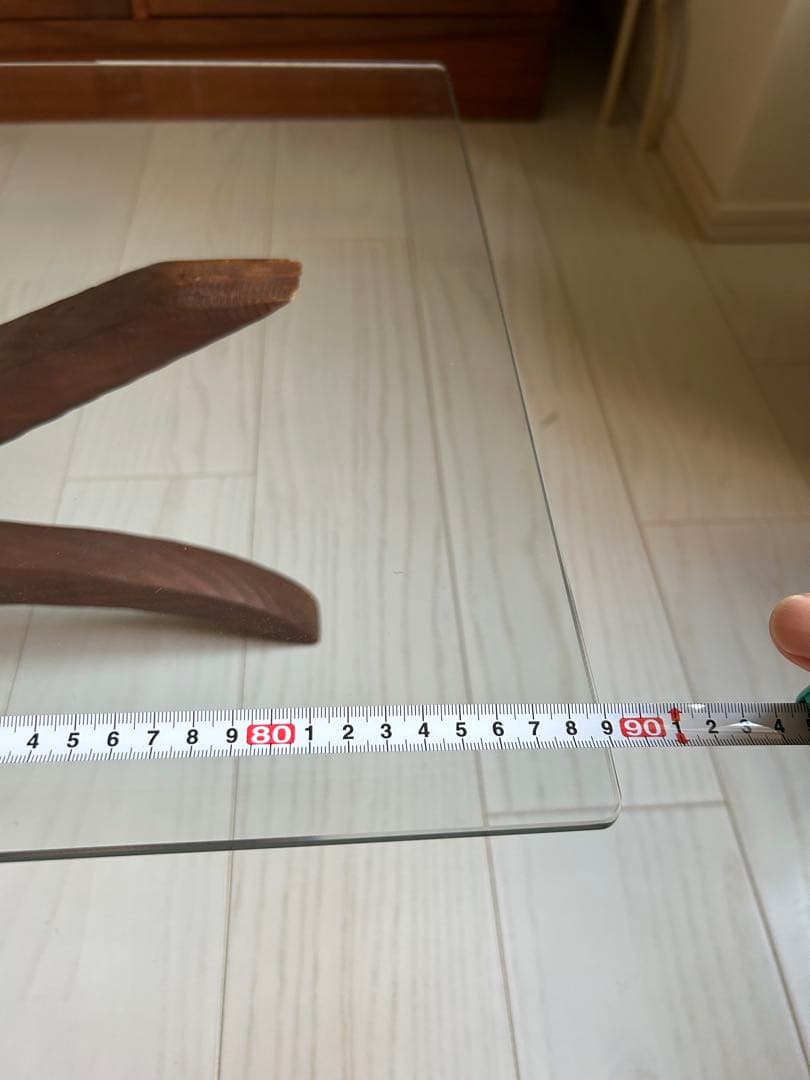 ビンテージ　ガラス天板 カフェテーブル