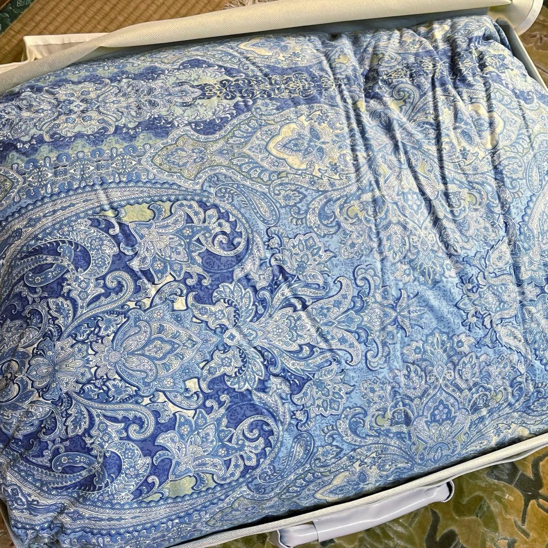 あるさん♫ 羽毛ふとん シングル ベストライフ ロイヤルゴールド ブルー