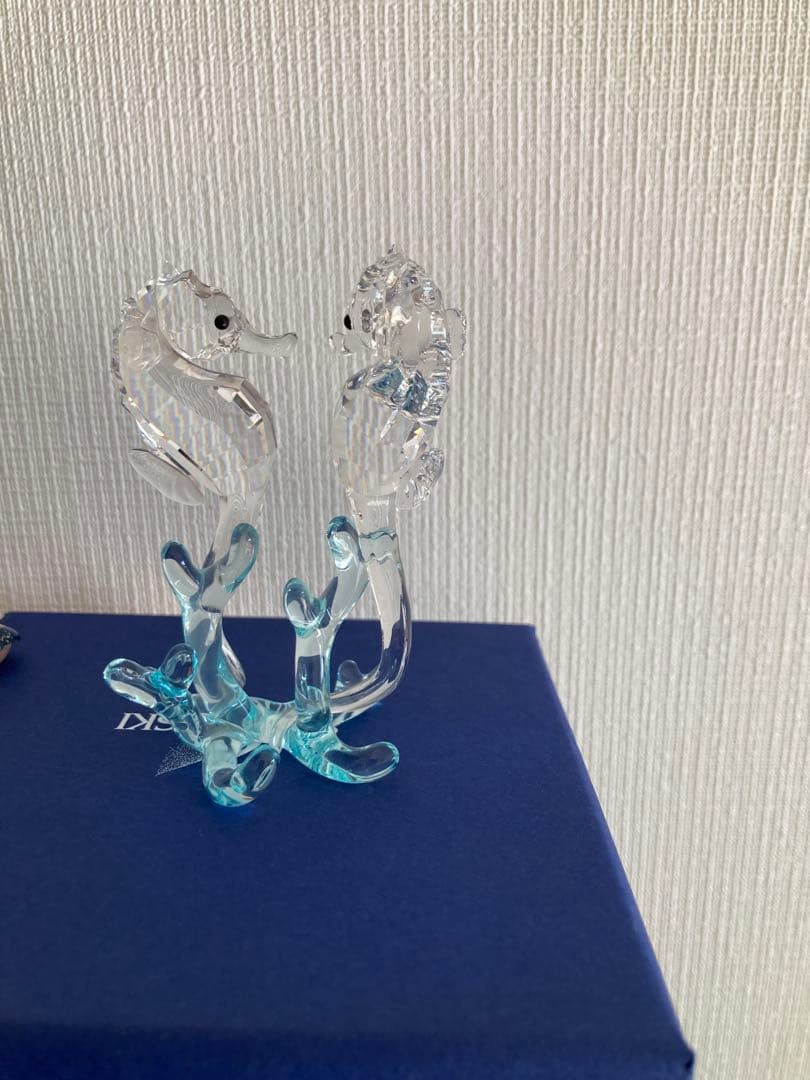 未使用品☆スワロフスキー社製　クリスタルガラスの置物　タツノオトシゴ
