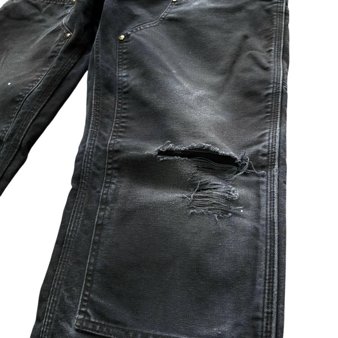 スーパーフェード　カーハート　ダブルニー　ペインターパンツ　USA製　ブラック