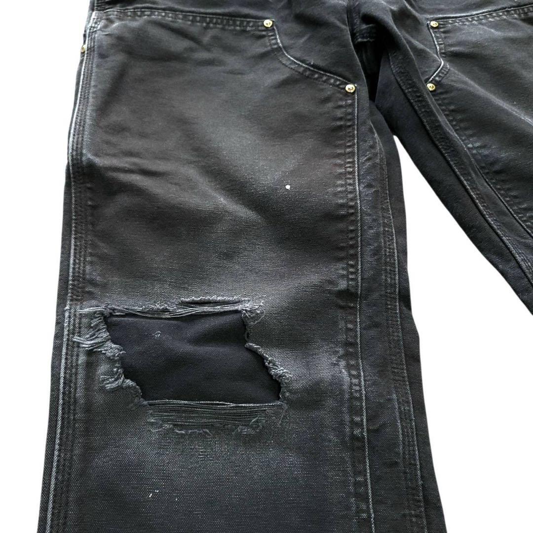 スーパーフェード　カーハート　ダブルニー　ペインターパンツ　USA製　ブラック