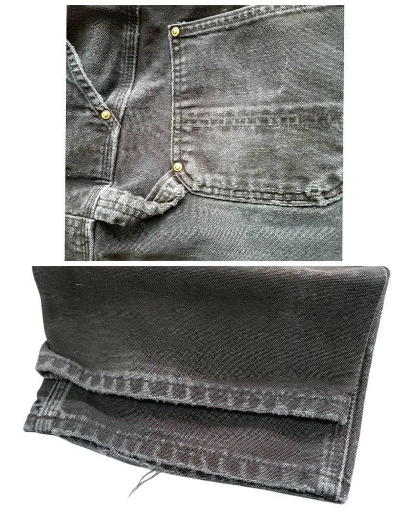 スーパーフェード　カーハート　ダブルニー　ペインターパンツ　USA製　ブラック