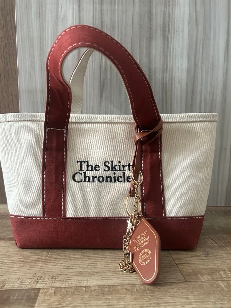 SLOBE別注　キャンバスミニトートバッグ　ボルドー(チャーム付)