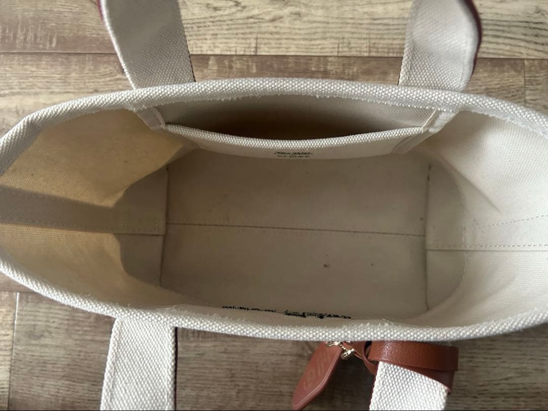 SLOBE別注　キャンバスミニトートバッグ　ボルドー(チャーム付)