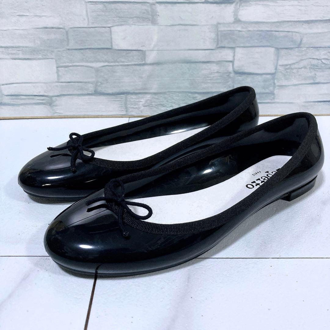 極美品 repetto レペット サンドリオン フラットシューズ 黒 38