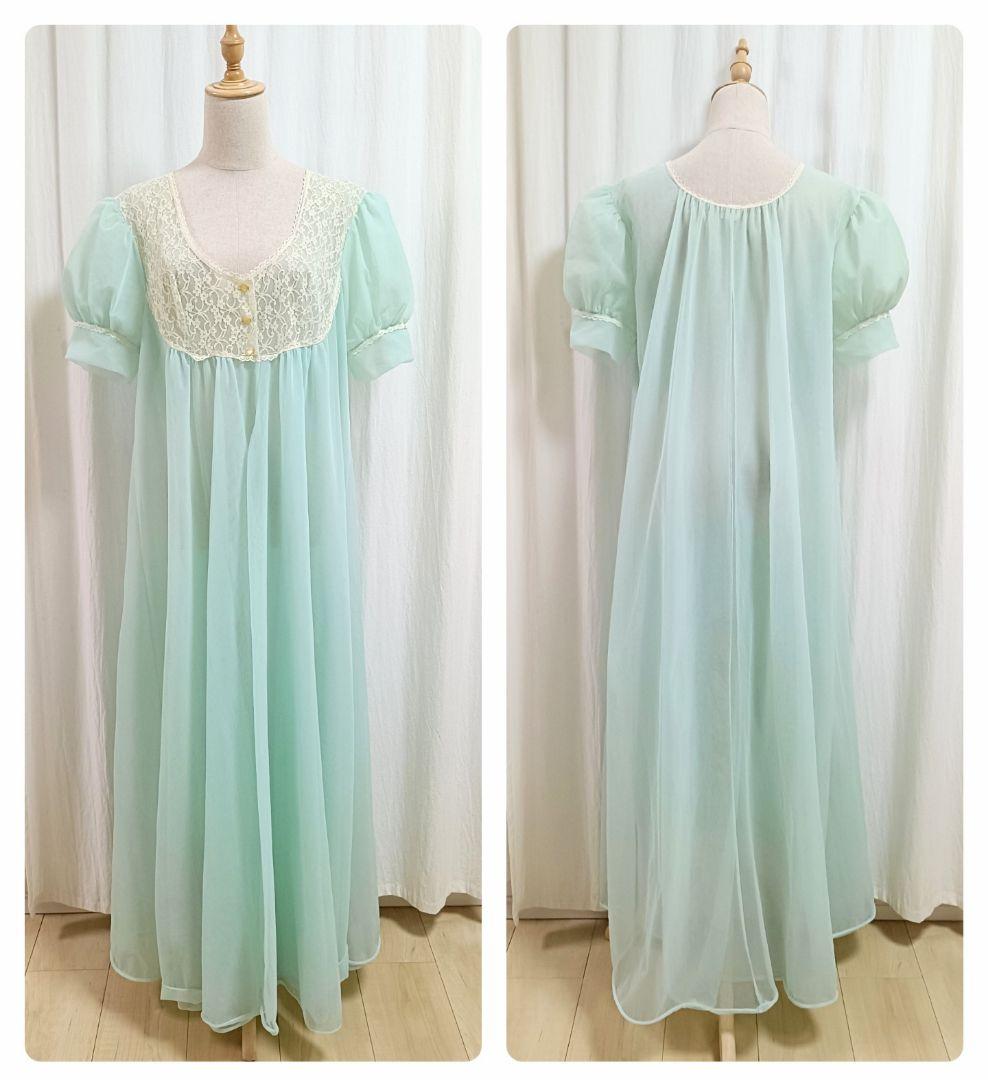 カナダヴィンテージ 70年代ユニオンメイドランジェリードレス ガウン ネグリジェ