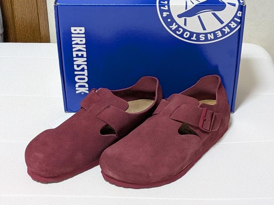 新品ビルケンシュトックLONDONマルーン スエードレザーシューズ41サイズ