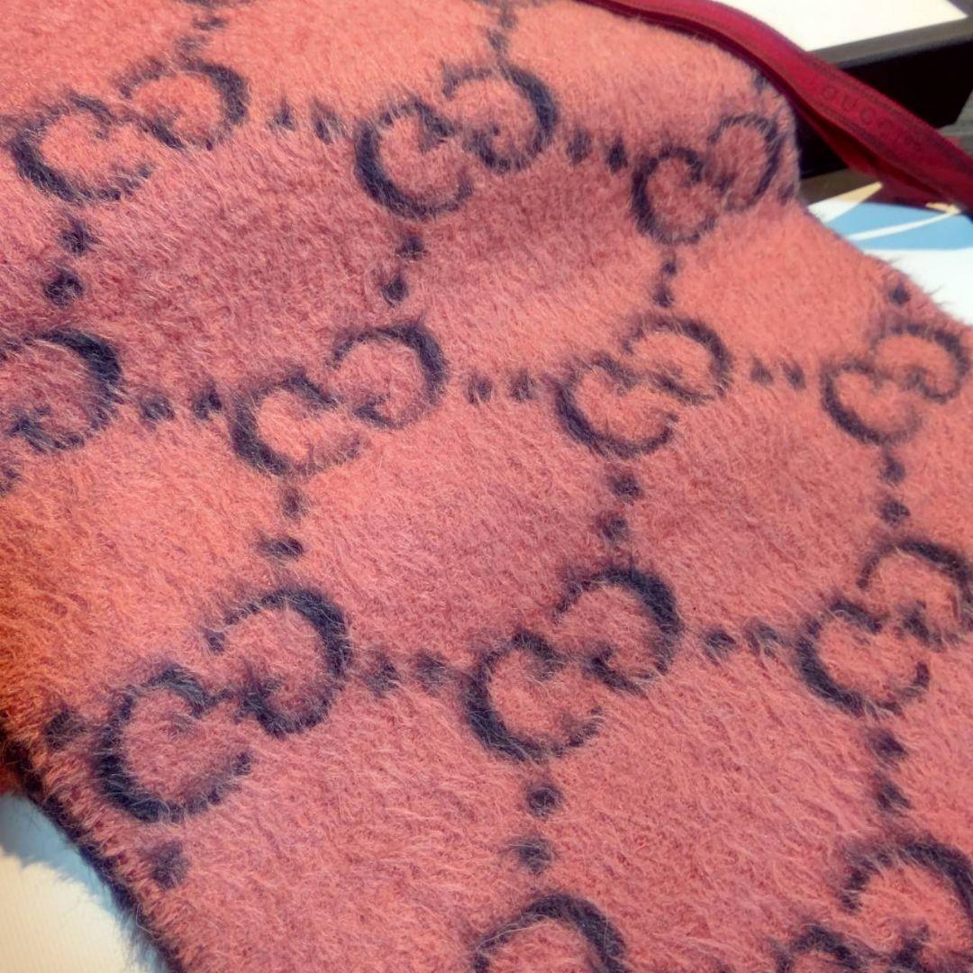 ❤美品箱付き❤GUCCI マフラー ストール スカーフ❤ピンク　アルパカ❤