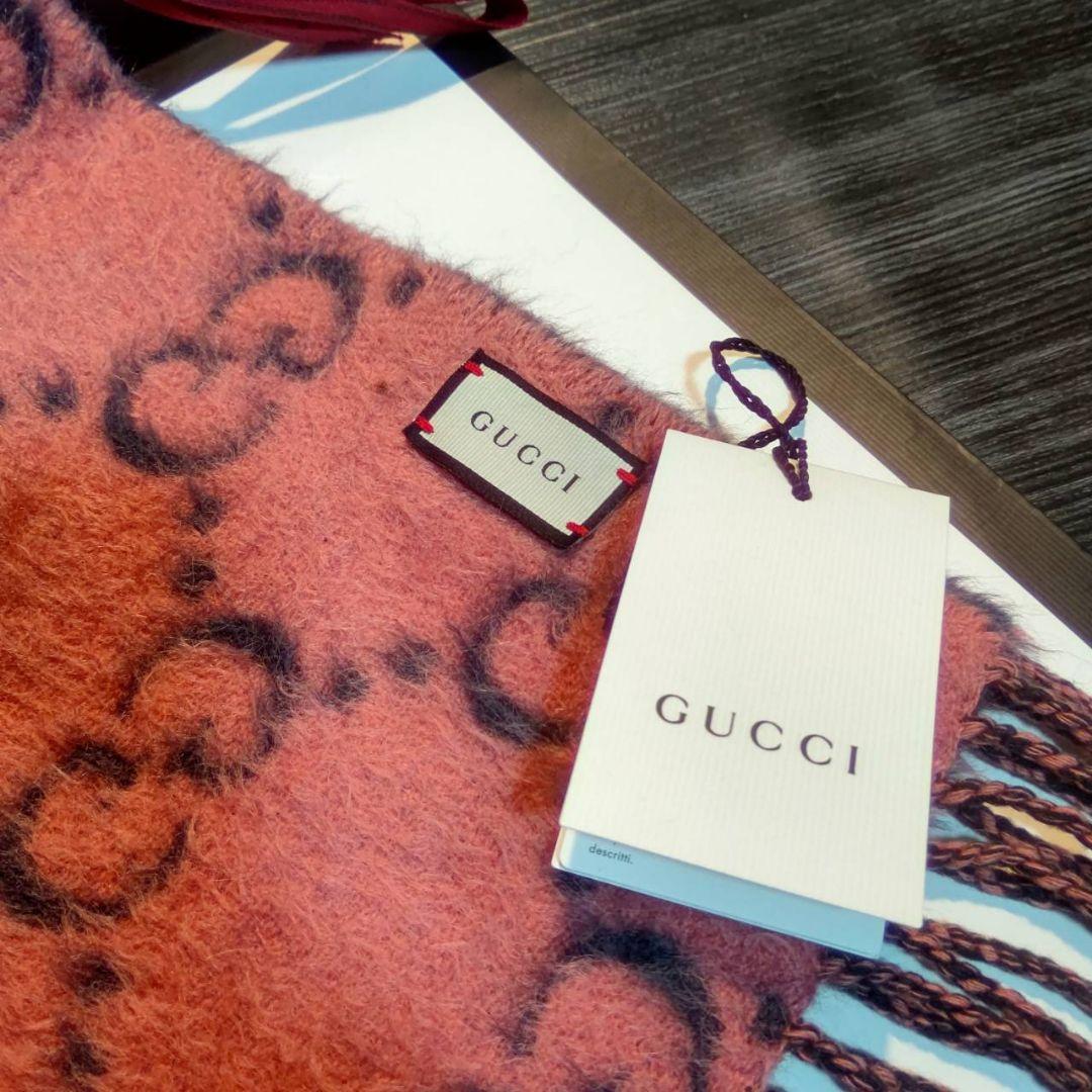 ❤美品箱付き❤GUCCI マフラー ストール スカーフ❤ピンク　アルパカ❤
