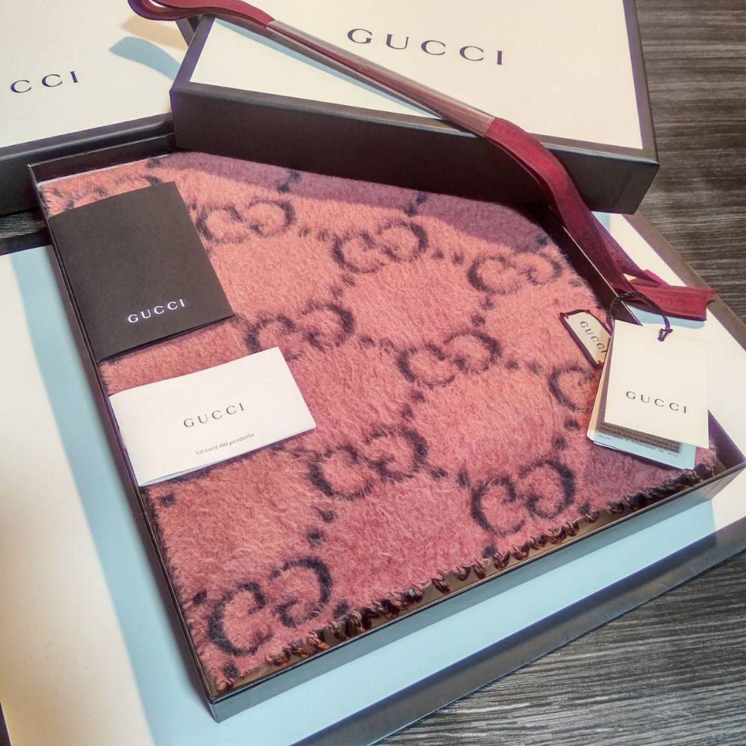 ❤美品箱付き❤GUCCI マフラー ストール スカーフ❤ピンク　アルパカ❤