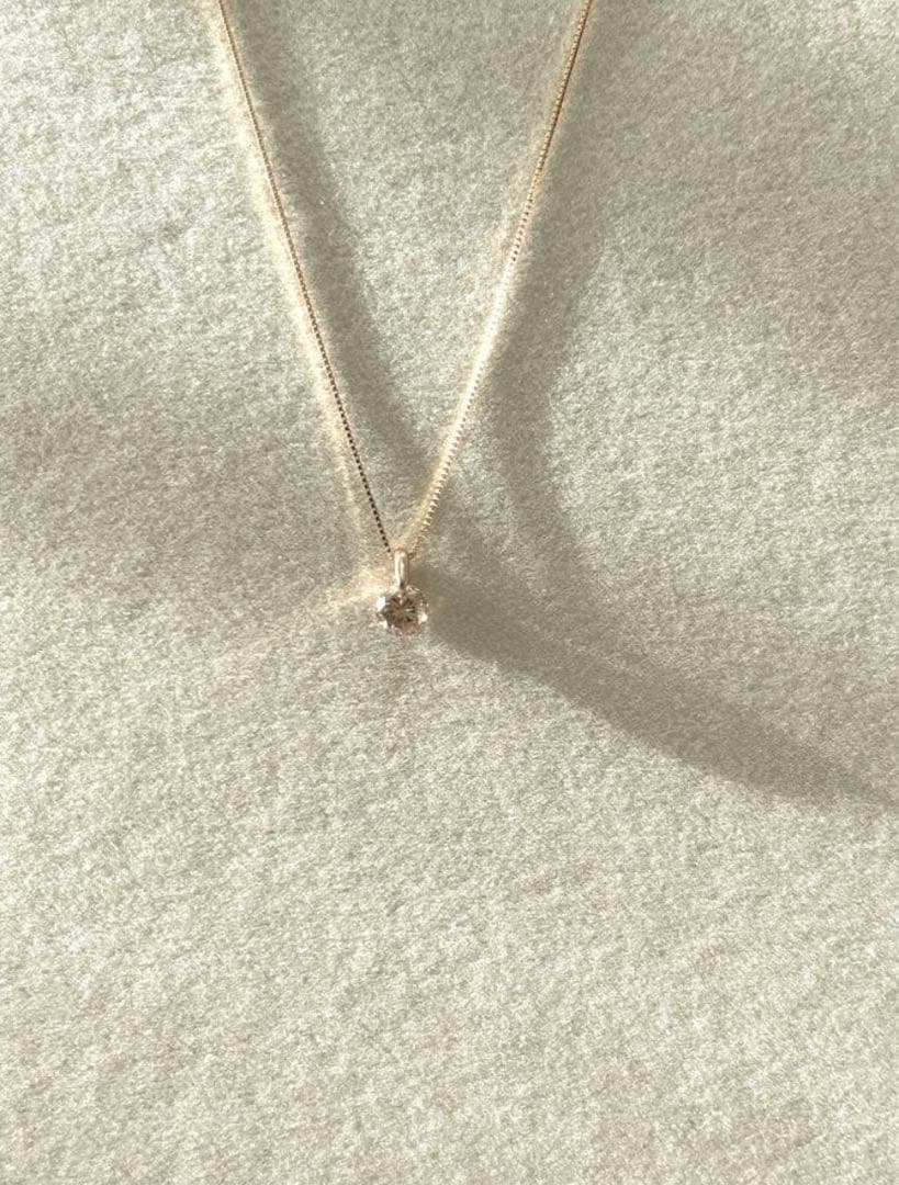 新品0.7ct天然ダイヤ鑑別書付K18ピンクゴールドベネチアンチェーンネックレス