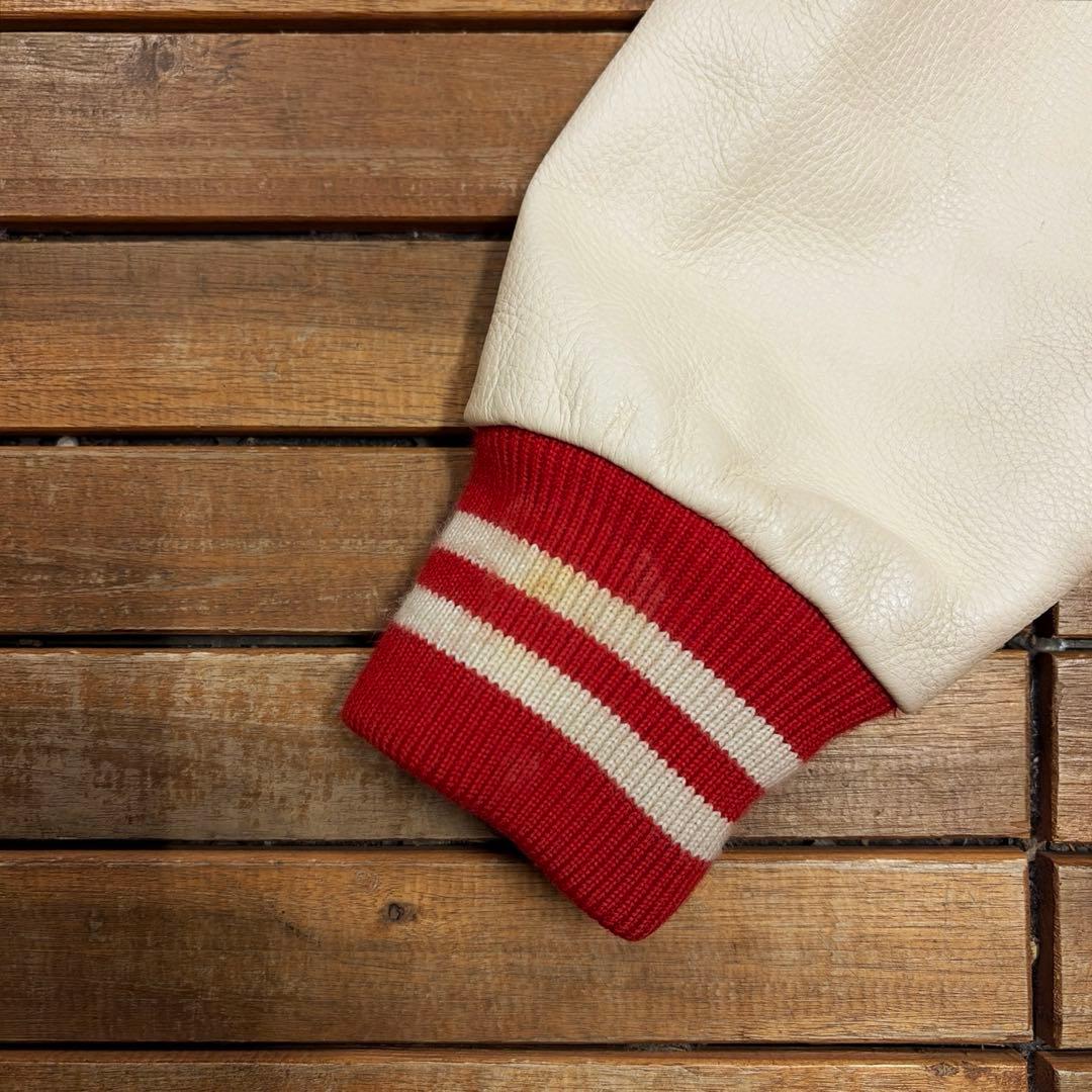 VAN JACKET ヴァンジャケット スタジャン 袖レザー 本革 アーチロゴ