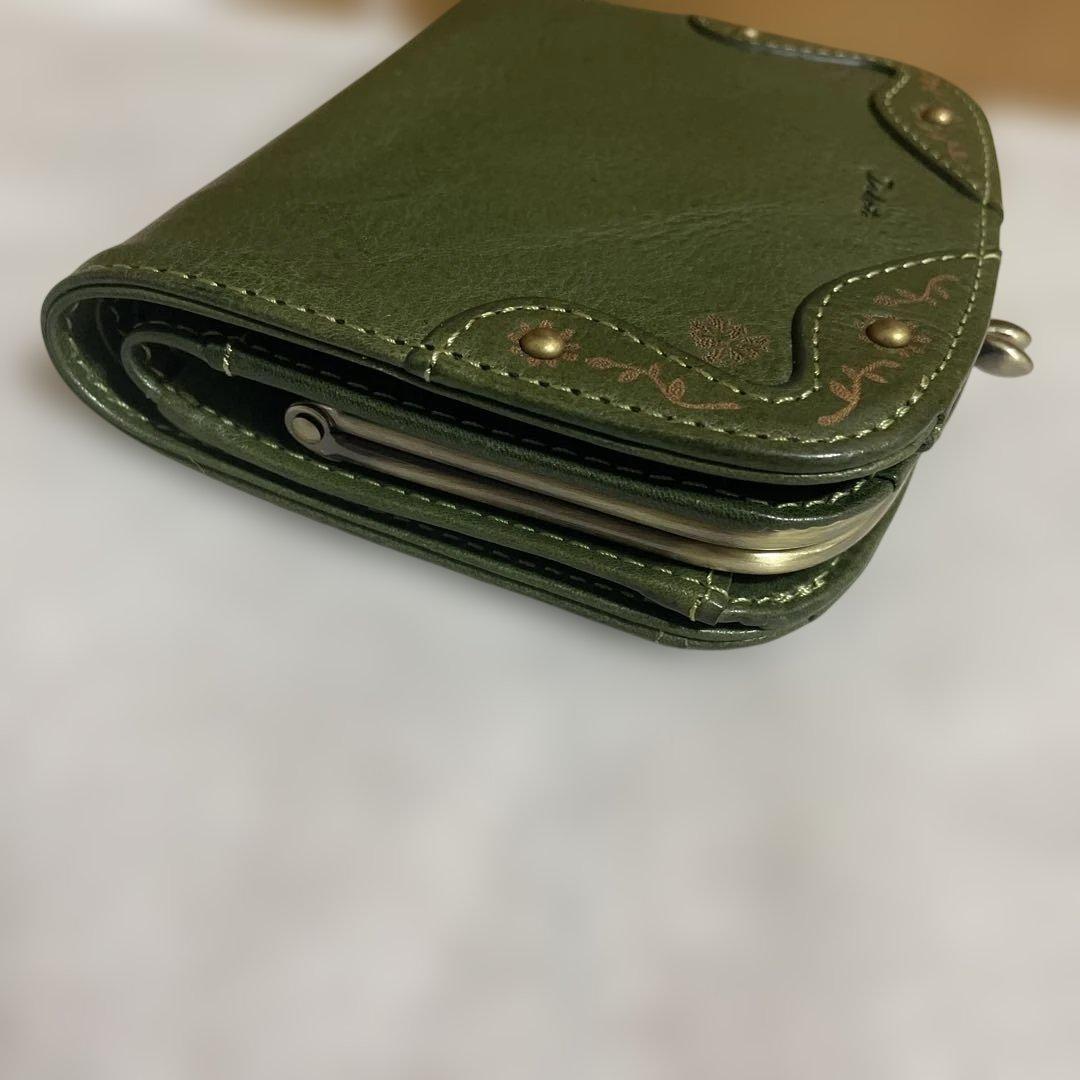 【新品・未使用品】Dakotaダコタ二つ折り財布マーゴットがま口グリーン　箱無し