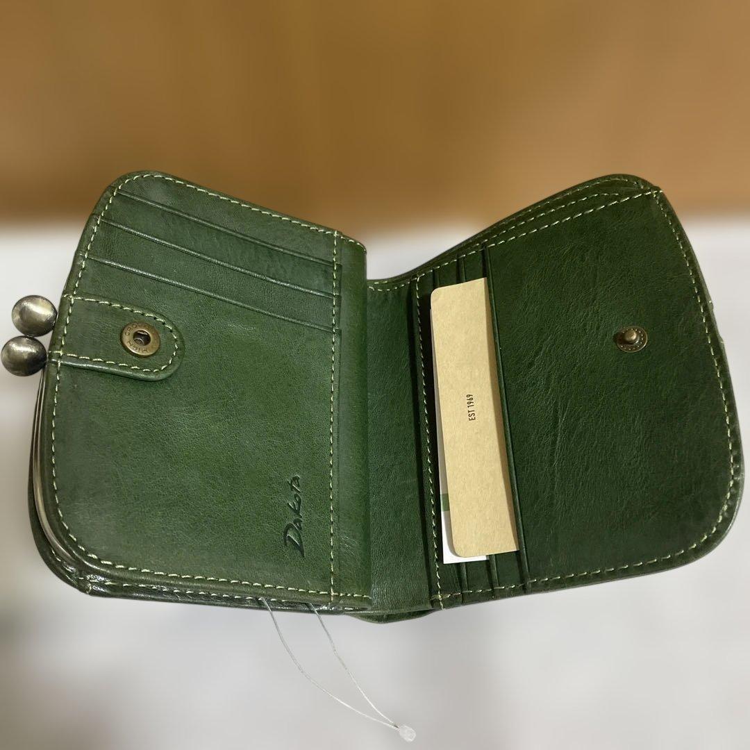 【新品・未使用品】Dakotaダコタ二つ折り財布マーゴットがま口グリーン　箱無し