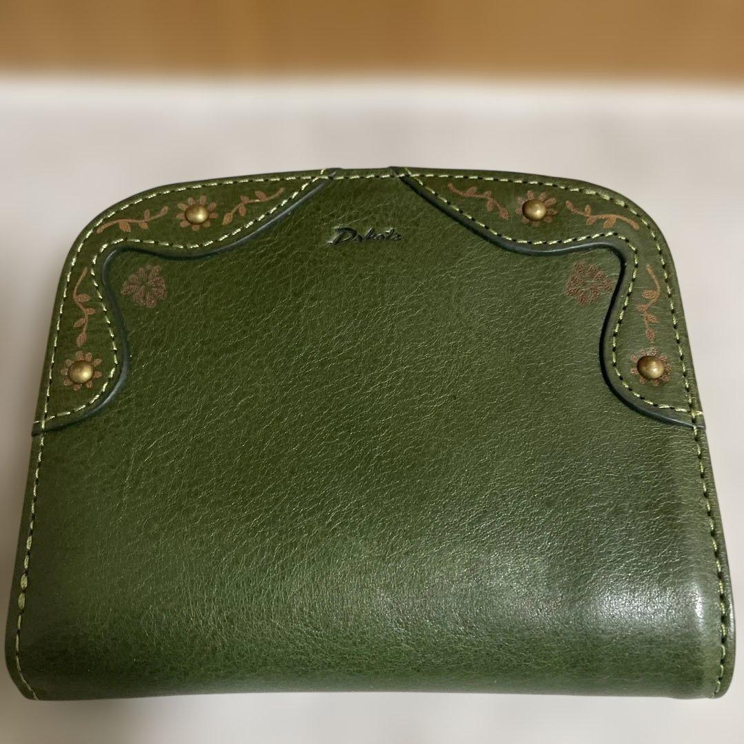 【新品・未使用品】Dakotaダコタ二つ折り財布マーゴットがま口グリーン　箱無し