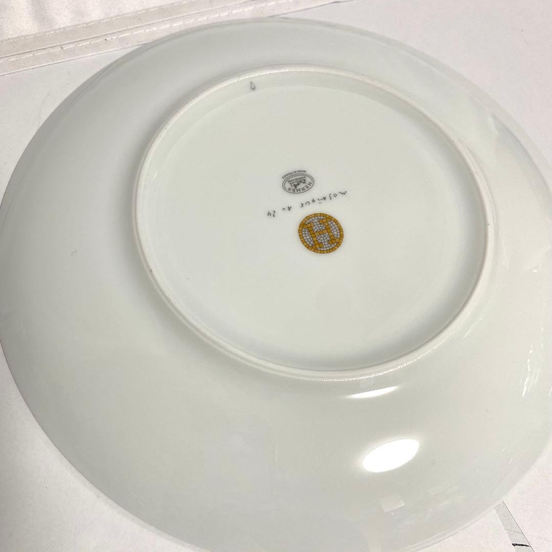 【未使用】HERMES モザイク24 ゴールド　デザートプレート21cm 2枚