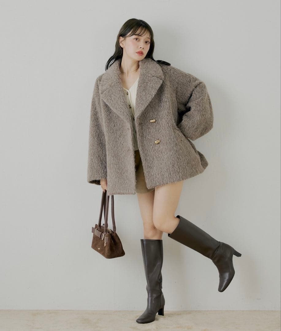 【新品タグ付き】Chico / 金釦シャギールーズコート