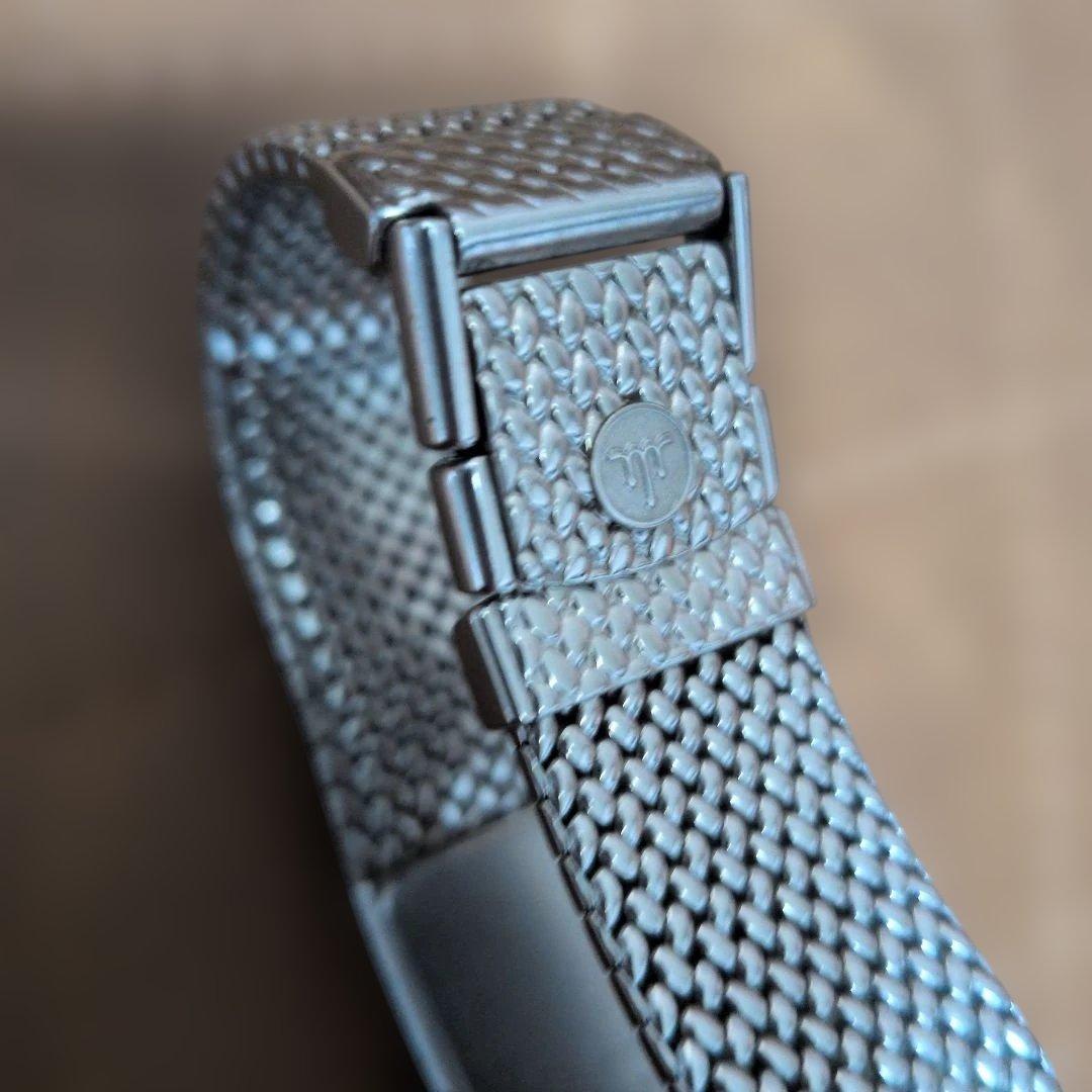 ジャンクCREDOR シルバー メッシュ ブラックダイヤル 腕時計