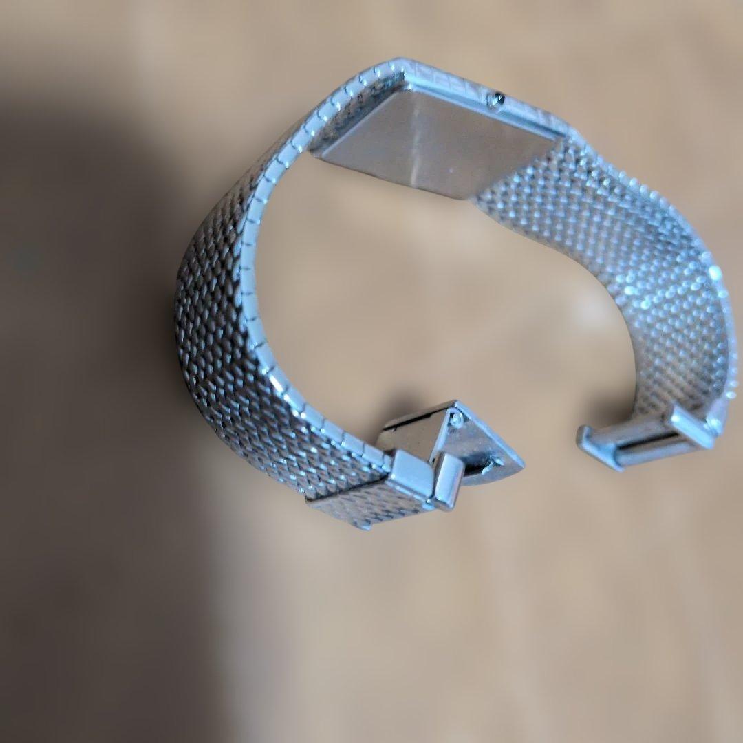 ジャンクCREDOR シルバー メッシュ ブラックダイヤル 腕時計