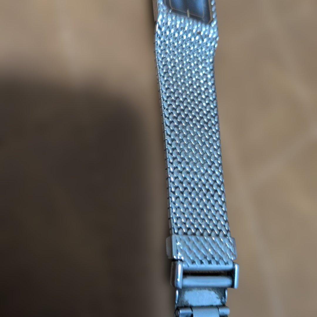 ジャンクCREDOR シルバー メッシュ ブラックダイヤル 腕時計