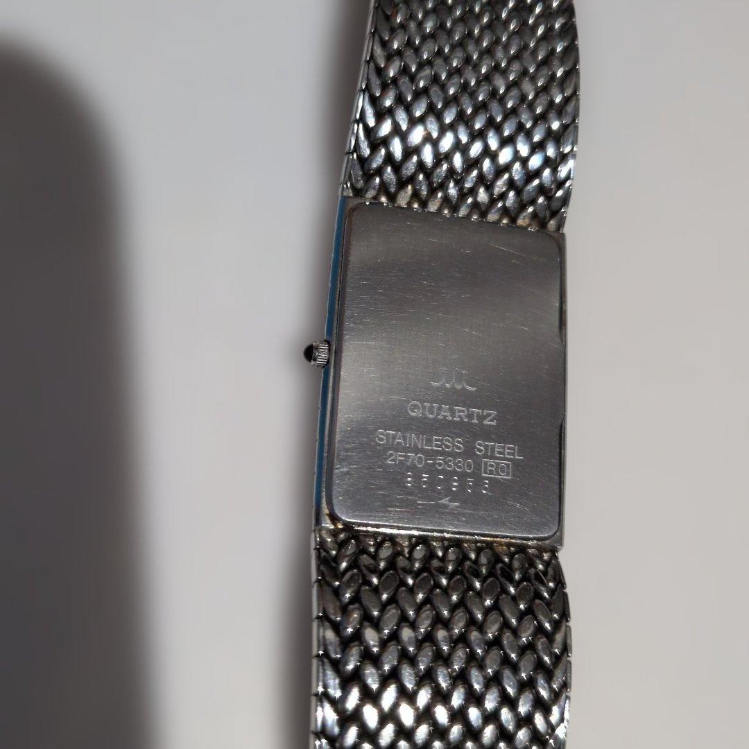 ジャンクCREDOR シルバー メッシュ ブラックダイヤル 腕時計