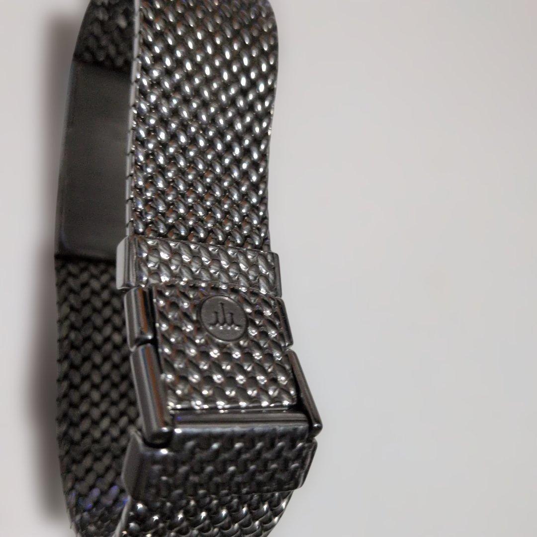 ジャンクCREDOR シルバー メッシュ ブラックダイヤル 腕時計